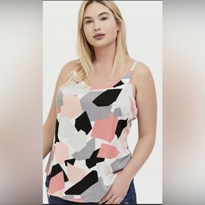 Torrid Women's Camisole with Abstract Peach and Black Design